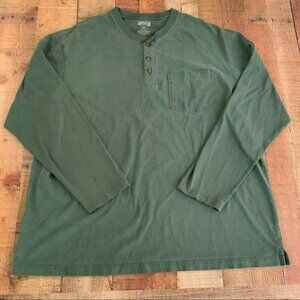 Duluth trading company mens green quarter button up long sleeve shirt - 2XL